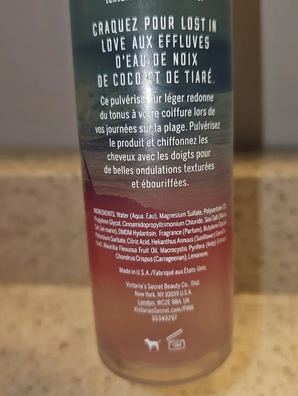Victoria's Secret Pink Lost In Love Beach Hair Wave Spray 8oz New Extremely Rare